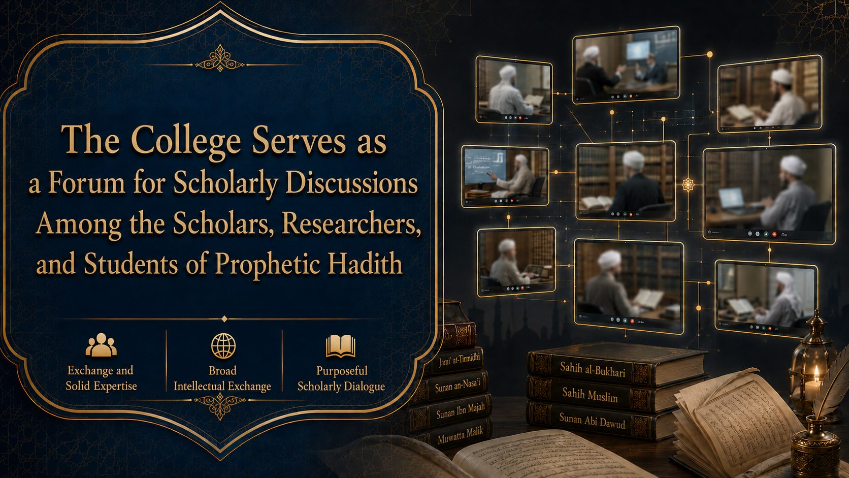 The college's scholarly discussion councils among hadith scholars, researchers and students
